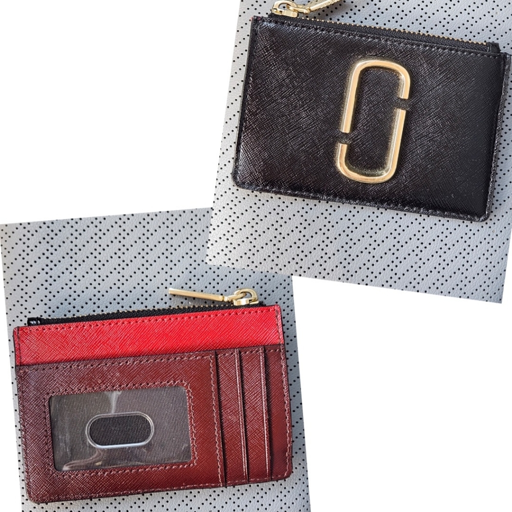 Marc Jacobs The Snapshot Top-Zip Multi Wallet - Black/Chianti